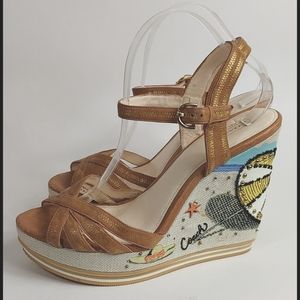 COACH Caroline Wedge Sandals A3516 K10/ 8.5B